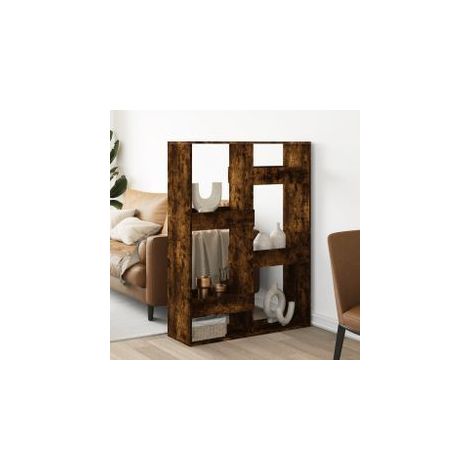 Cloison de séparation chêne fumé100x33x135 bois d'ingénierie (1/5)