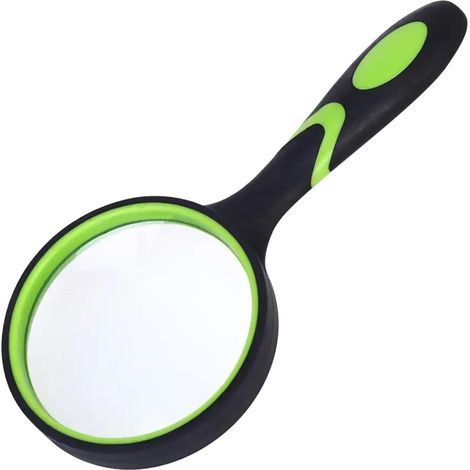 Loupe, Loupe de Lecture 10X, Loupe Enfant, Loupe Grossissante, Haute Clarté, avec Poignée en Caoutchouc Antidérapante, pour Seniors, Malvoyant, La Lecture, La Science, Les Insectes