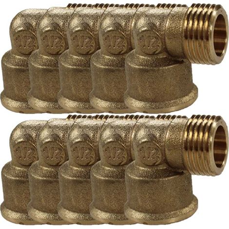 Lot de 10 Coudes Laiton Mâle/Femelle 1/2" (15/21) - Arcanaute (1/4)