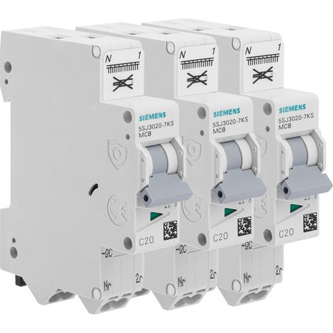 Lot de 3 disjoncteurs Auto P+N 20A