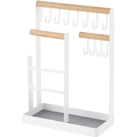 Soporte para joyas, árbol para joyas, con base de almacenamiento, organizador de joyas, estante para guardar collares, pulseras y anillos - Blanco (1/5)