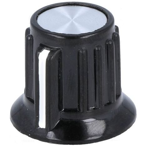 Boton De Mando Con Indicador Eje 6,35mm Negro
