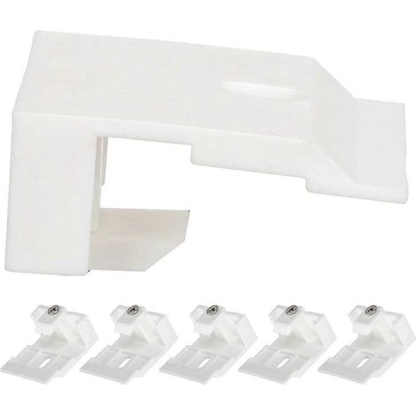 Lot de 6 supports de rideaux de plafond robustes pour stores et rideaux de cuisine, en plastique, à fixer au mur. Installation facile. (1/5)