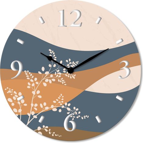 Lupia - Orologio da Parete in Legno ecologico, con stampa ORIENTAL STYLE BEIGE, 32x32 cm, Made in Italy, Movimento a Quarzo, Alimentato a Batteria non inclusa, Adatto a Tutti gli Stili di Casa (1/4)