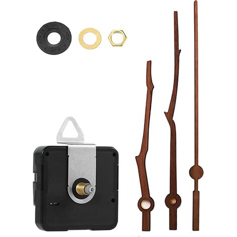 Mouvement Horloge Murale - Silencieux Quartz - Tige Longue 20 mm - Pour Cadran Épaisseur 8-10 mm - Compatible Horloge 30 cm - 1 Pièce (1/5)