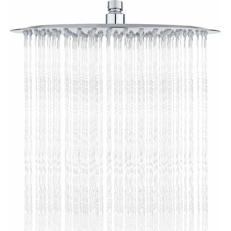 Duschkopf aus Edelstahl – Wassersparende Dusche, 30 cm runder Duschkopf, universeller Regenduschkopf, 1/2 Zoll Gewinde, 360° drehbar, 30° neigbar, einfach zu installieren und zu reinigen (1/4)
