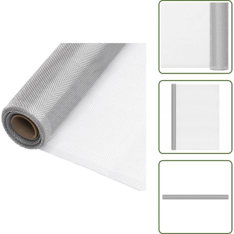 Malla para puertas - vidaXL Malla mosquitera de aluminio plateada 100x2000 cm - Malla para ventanas