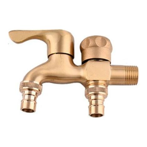 Robinet d'extérieur pour équipement de lavage, robinet de jardin à double sortie, robinet extérieur en laiton, robinet de jardin antigel à double sortie, robinet de jardin de qualité exceptionnelle (1/4)