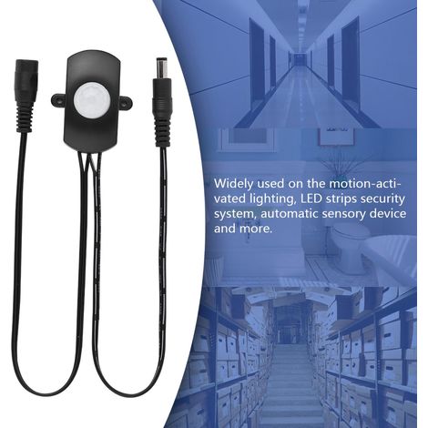 Détecteur de mouvement infrarouge PIR miniature 5 A CC 6-24 V, interrupteur automatique pour bande LED, noir