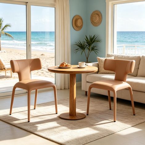 Chaises de salle à manger design, fauteuils de bureau à dossier courbé, sièges de salon élégants (lot de 2) (1/5)