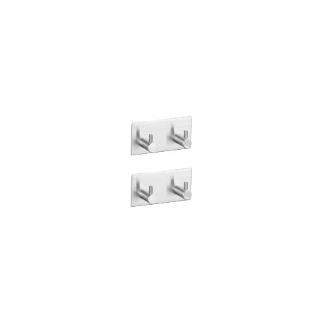 Lot de 2 crochets muraux adhésifs en acier inoxydable 304, patères sans perçage pour cuisine salle de bain porte (1/5)