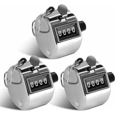 Lot de 3 compteurs manuels à 4 chiffres pour compteur de personnes, golf, sport, école d'entraînement (1/4)
