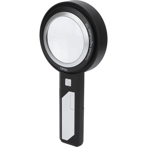 Loupe de lecture pour seniors, grossissement 6X/15X, lampe LED x6, loupe à main pour inspection et lecture précise. (1/5)