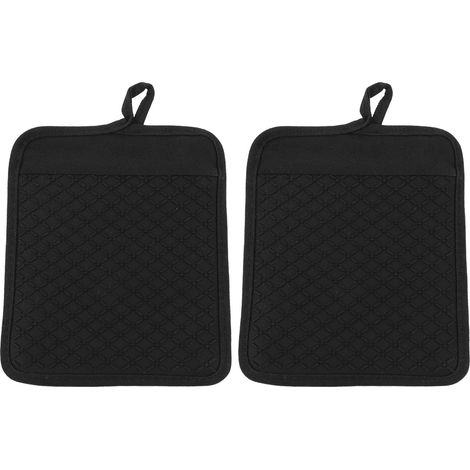 Maniques en Silicone et Coton Boucle Intégrée Résistantes à la Chaleur Lot de 2 Accessoires Pratiques pour Protection des Mains Cuisine et Four (1/5)