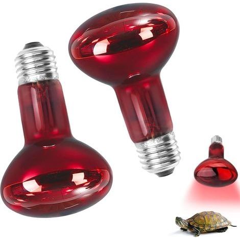 2 Pièces Lampe Chauffante Reptile 100W, Ampoules Chauffantes pour Reptiles Support Lampe Infrarouge Lampe Chauffante E27 pour Reptiles et amphibiens, Tortue, Lézard, Poussin (1/5)