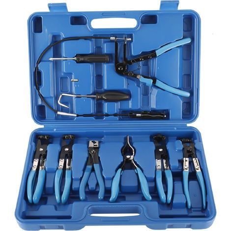 Kit di 9 mini pinze per fascette stringitubo e set di cacciaviti, strumento di serraggio (1/4)