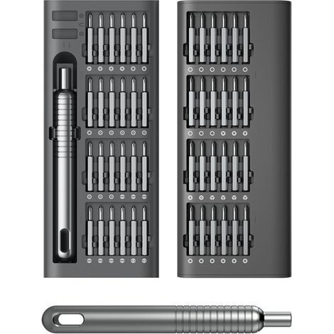 Lntyq Ensemble de tournevis de précision 51 en 1, ensemble de tournevis portable avec 48 embouts magnétiques, tournevis hexagonal pour téléphone, ordinateur portable, PC, montre, lunettes (1/5)