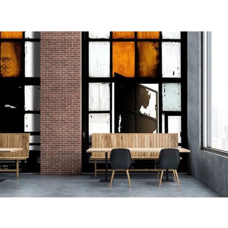 Papier peint panoramique idéal pour chambre Tapisserie panoramique originale effet industriel Papier peint panoramique urbain pour bureau (1/3)