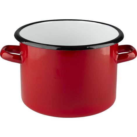 VASO SMALTATO, DRITTO, LISCIO, 22 CM, 7 L, ROSSO