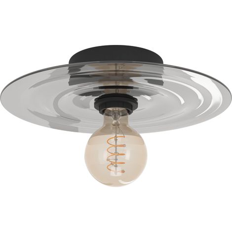 Plafonnier Lintmill, lampe de plafond décorative en verre fumé (1/3)
