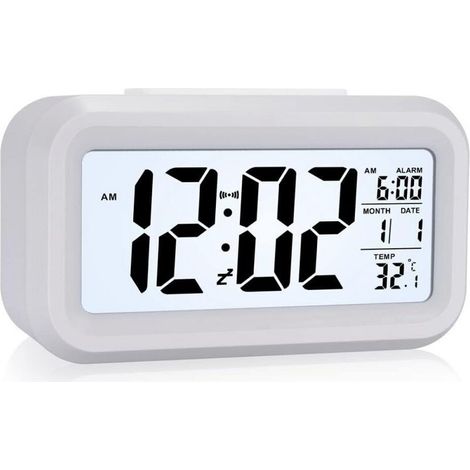 Réveil électronique intelligent LCD, horloge de bureau silencieuse et lumineuse pour enfants, réveil pour étudiants (1/4)