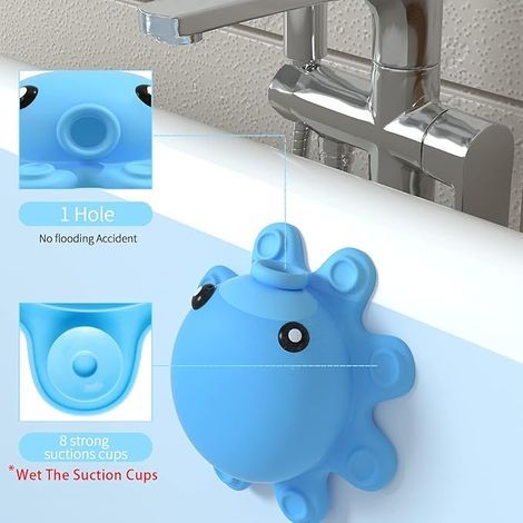 Couvercle de trop-plein pour baignoire - Couvercle de trop-plein en silicone pour salle de bain, accessoire de spa, permet d'ajouter quelques centimètres d'eau pour un bain plus profond et plus chaud, (1/4)