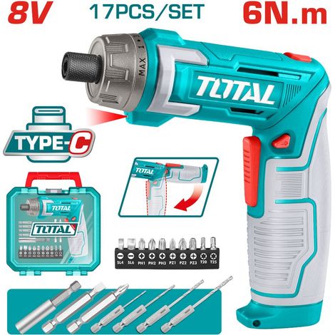 Cacciavite a batteria compatto 8V con accessori e valigetta (1/5)
