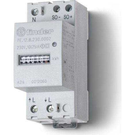 Compteur d'énergie monophasé 10 à 25A 230V AC 323565 FINDER 7E1282300002