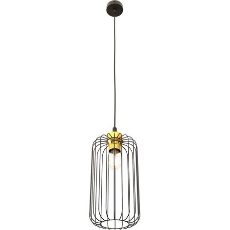 Lampada a sospensione industriale ovale nero-oro VANDER Emibig (1/5)
