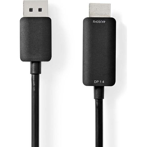 Cavo Displayport  DisplayPort maschio  Connettore HDMI™  4K@60Hz  Nichelato  2,00 m  Rotondo  PVC  Nero  Sacchetto di plastica