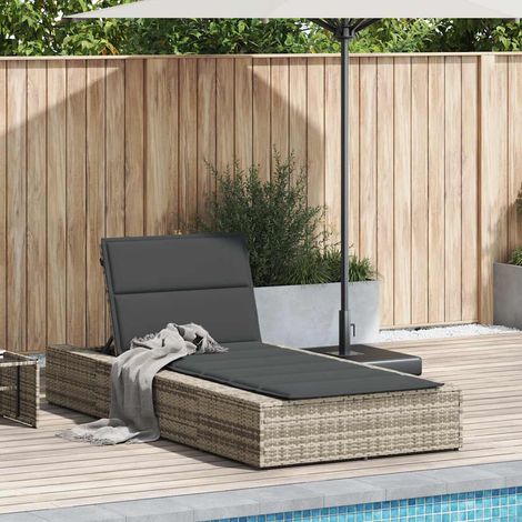 Maison Exclusive - Sonnenliege mit schwebender Auflage Hellgrau P