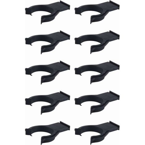 Confezione da 10 clip di fissaggio in plastica nera con base a tenone, Ø 34 mm – Fissaggio diretto in scanalatura – Piedino per mobili da cucina e bagno (1/2)