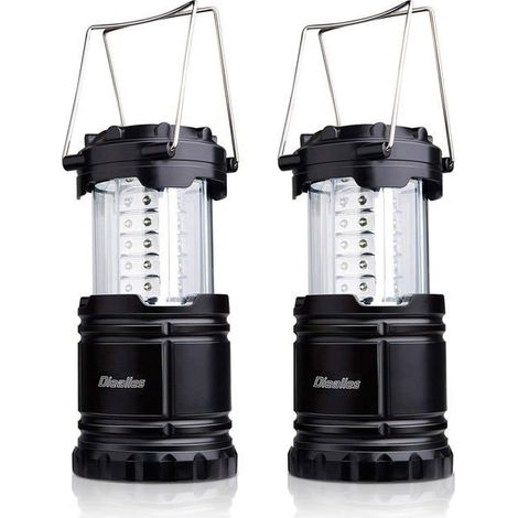 Lanterne de camping à LED pliable, 2 pièces, lanterne LED ultra lumineuse et étanche pour le camping, la randonnée (1/2)