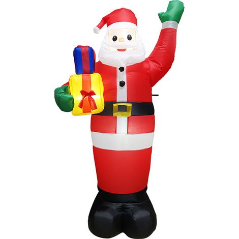 Sapin de Noël gonflable lumineux Père Noël 1,8m décoration extérieure jardin avec LED (1/5)