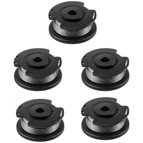 Bobine de rechange pour Bosch ART 23 SL/ART 26 SL/ART 2300/ART 23-28/ART EASY (F016800569/F016800385) pour tondeuses à gazon Bosch avec 1 capuchon (F016F04557) 5 pièces (1/5)