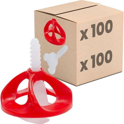Sistema de nivelación de baldosas, kit de ayuda para la colocación, herramienta ergonómica para alicatadores - Juego de 3 mm: 200 piezas, 100 pestañas + 100 tapones (1/4)