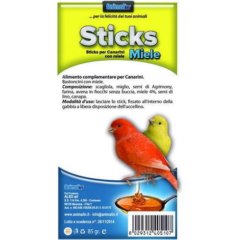 ALSO STICKS CANARINI MIELE 85GR (1/2)