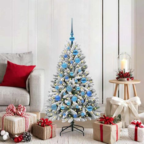 Künstlicher Weihnachtsbaum Grün und Weiß 120 cm PVC und Metall