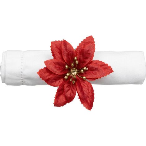 Serviettenring, Weihnachtsstern mit goldener Verzierung, 2er-Set (1/3)