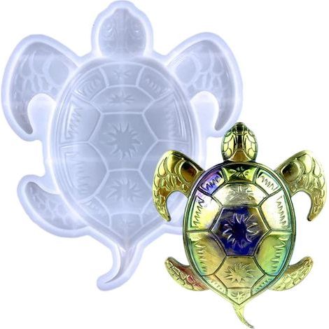 16x19 cm Moule Tortue Époxy En Silicone - Tortue Moule En Silicone, Moule En Silicone En Résine Tortue, Grand Moule Coulée En Résine Tortue, Moules En Silicone Forme Tortue Pour Armoire Cadeau