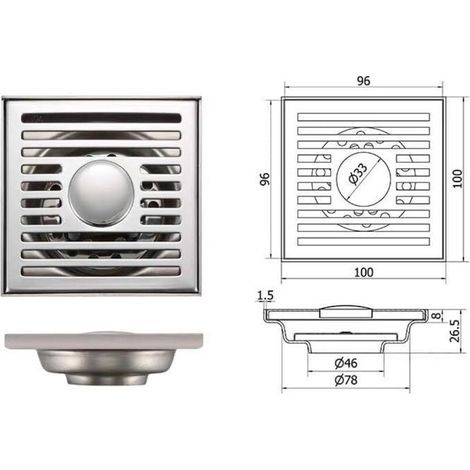 Bouchon de lavabo de salle de bain, filtre de vidange escamotable avec panier filtrant amovible en acier inoxydable, filtre de vidange universel, bouchon de lavabo de salle de bain universel (A) (1/2)