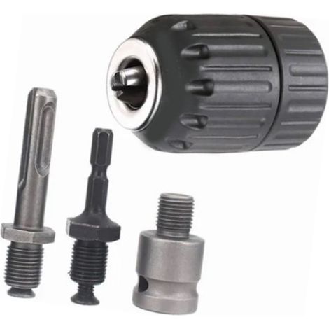 4-teiliges Bohrfutter-Adapterset, 10-mm-Schlagbohrfutter mit runder Sechskantschaft-Verbindungsstange, elektrischer Schraubenschlüssel-Konverter (1/5)