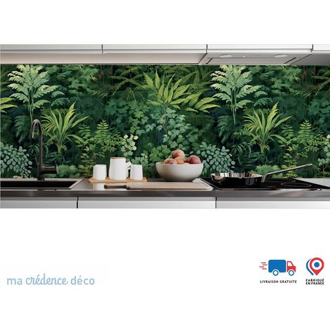 Crédence : Fresque végétale - Couleur noir - Alu composite - 60 - 120 (1/3)