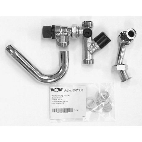 Kit de raccordement Wolf pour eau potable en surface sans régulateur de pression 1/2" pour centrale CGW