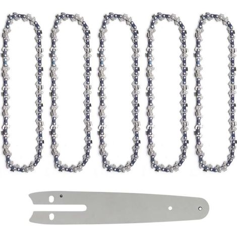 5 Pièces 6 Pouces Chanes de Trononneuses Petite Guide Trononneuse pour Outillage Jardin (1/5)