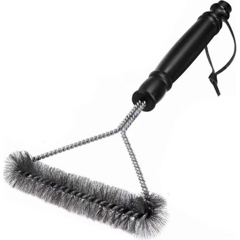 Brosse pour barbecue - Brosse de nettoyage - Brosse pour four - Noire - Acier inoxydable noir (1/5)