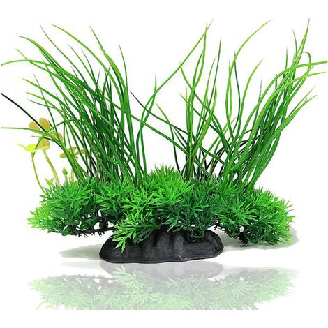 1 plante artificielle pour aquarium, décor aquatique réaliste en PVC, hauteur 20 cm, sans entretien, adapté eau douce et salée (1/5)