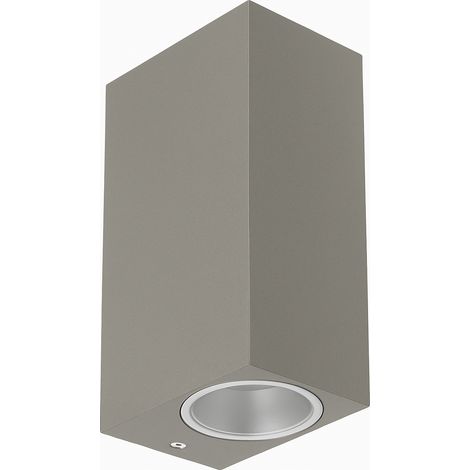 Applique da esterno ip65 lampada a parete moderna doppia luce con attacco gu10 biemissione per giardini terrazze balconi - Color: Grigio