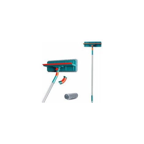 2 en 1 Nettoyeur de Raclette Vitre Professionnelle Kit,avec Manche Telescopique (Longueur 1.35m ), Nettoyeur de Raclette Vitre pour Fenêtres intérieures (1/4)