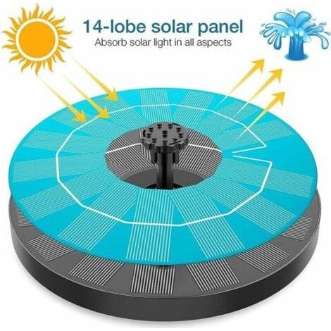 Fontaine Solaire Extérieur Flottante 3.5W Pompe Bassin Solaire avec 6 Buses pour Bain d'oiseaux Aquarium Jardin Fontaine (1/3)